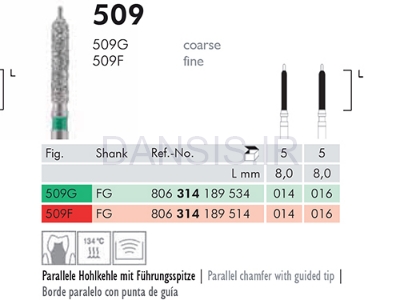 تصویر  فرز زیر لثه Meisinger مدل Parallel Chamfer With Guided tip 509