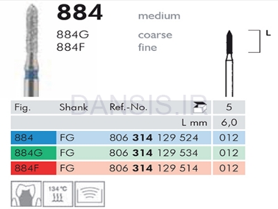 تصویر  فرز الماسه فیشور Meisinger pointed 884