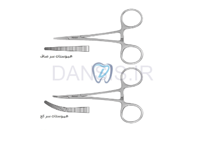 تصویر  هموستات سرصاف و سرکج - کوشا