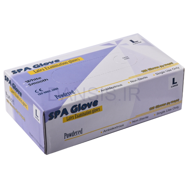 تصویر  دستکش لاتکس کم پودر SPA مالزی
