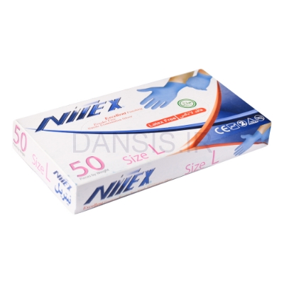 تصویر  دستکش نیتریل آبی نیتکس اوپی پرفکت حریر 50 عددی  OP-Perfect Nitex