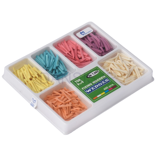 تصویر  وج چوبی آناتومیک شش رنگ 400 عددی - Tor VM