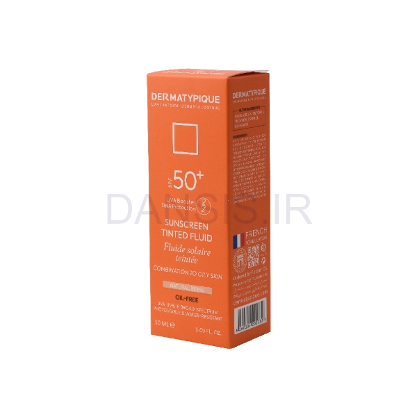 تصویر  کرم ضد آفتاب درماتیپیک SUNSCREEN TINTED FLUIDSPF50+ (50 ML) DERMATYPIQUE(Natural)
