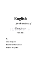 تصویر  English for the students of Dentistry(volume 1)