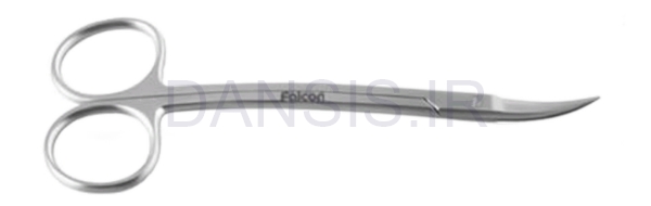 تصویر  قیچی آیریس دسته خم دار - فالکن